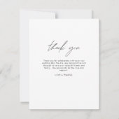 Elegant Script Photo Weddenschap Hartelijk dank Bedankkaart (Achterkant)