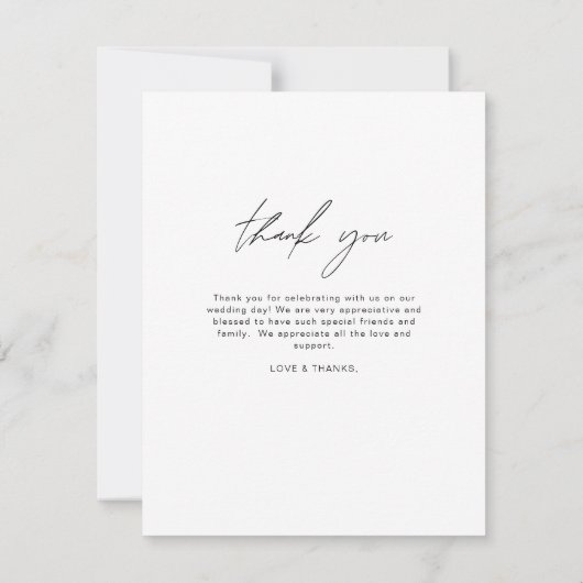 Elegant Script Photo Weddenschap Hartelijk dank Bedankkaart (Achterkant)