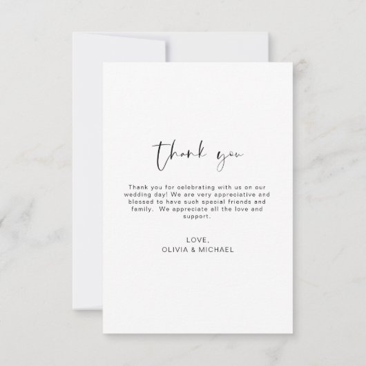 Elegant Script Photo Weddenschap Hartelijk dank Bedankkaart (Achterkant)