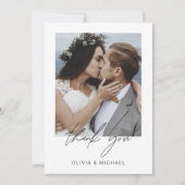 Elegant Script Photo Weddenschap Hartelijk dank Bedankkaart (Voorkant)