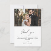 Elegant Script Photo Weddenschap Hartelijk dank Bedankkaart (Achterkant)