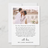 Elegant Script Photo Weddenschap Hartelijk dank Bedankkaart (Achterkant)