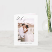Elegant Script Photo Weddenschap Hartelijk dank Bedankkaart (Voorkant)