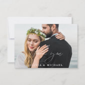 Elegant Script Photo Weddenschap Hartelijk dank Bedankkaart (Voorkant)