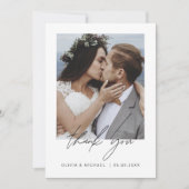 Elegant Script Photo Weddenschap Hartelijk dank Bedankkaart (Voorkant)