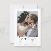 Elegant Script Photo Weddenschap Hartelijk dank Bedankkaart (Voorkant)