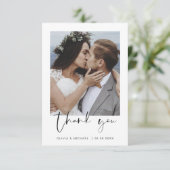 Elegant Script Photo Weddenschap Hartelijk dank Bedankkaart (Staand voorkant)