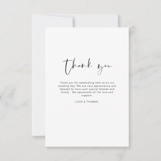 Elegant Script Photo Weddenschap Hartelijk dank Bedankkaart (Achterkant)