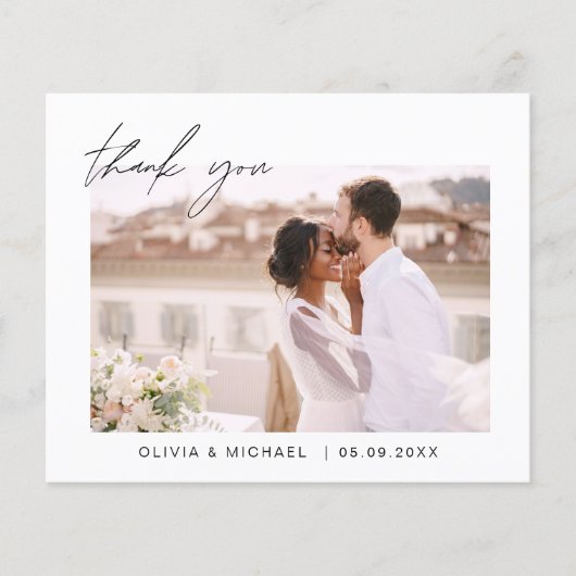 Elegant Script Photo Weddenschap Hartelijk dank Flyer (Voorkant)