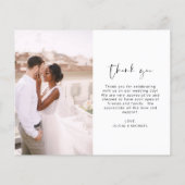 Elegant Script Photo Weddenschap Hartelijk dank Flyer (Achterkant)