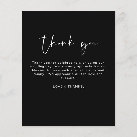 Elegant Script Photo Weddenschap Hartelijk dank Flyer (Achterkant)