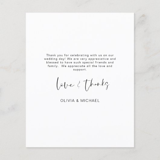 Elegant Script Photo Weddenschap Hartelijk dank Flyer (Achterkant)