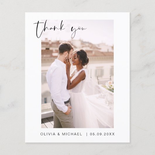 Elegant Script Photo Weddenschap Hartelijk dank Flyer (Voorkant)
