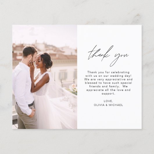 Elegant Script Photo Weddenschap Hartelijk dank Flyer (Achterkant)