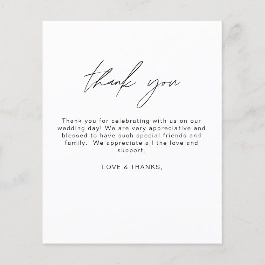Elegant Script Photo Weddenschap Hartelijk dank Flyer (Achterkant)