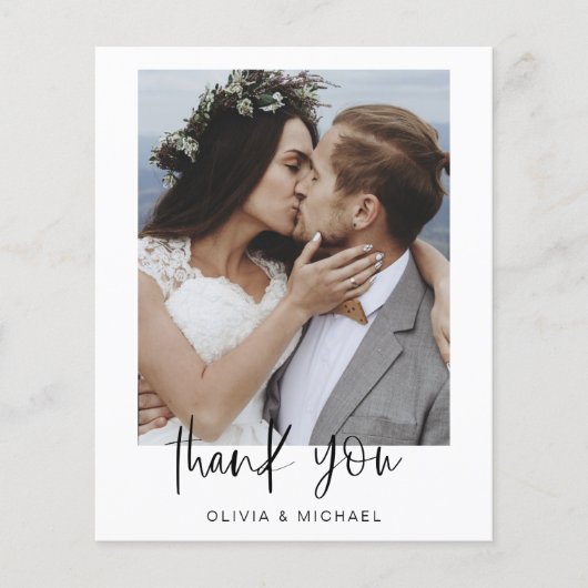 Elegant Script Photo Weddenschap Hartelijk dank Flyer (Voorkant)