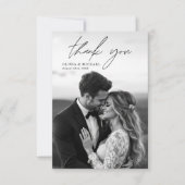 Elegant Script Photo Weddenschap Hartelijk dank Kaart (Voorkant)