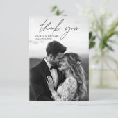 Elegant Script Photo Weddenschap Hartelijk dank Kaart (Staand voorkant)