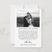 Elegant Script Photo Weddenschap Hartelijk dank Kaart (Achterkant)