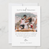 Elegant Script Photo Wedding Bedankkaart (Voorkant)