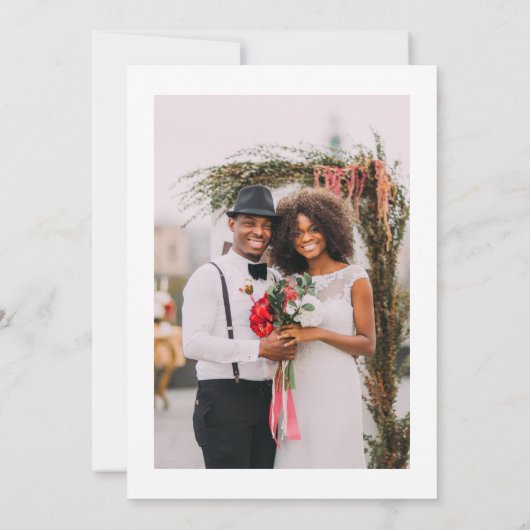 Elegant Script Photo Wedding Bedankkaart (Achterkant)