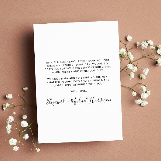 Elegant Script Photo Wedding Bedankkaart