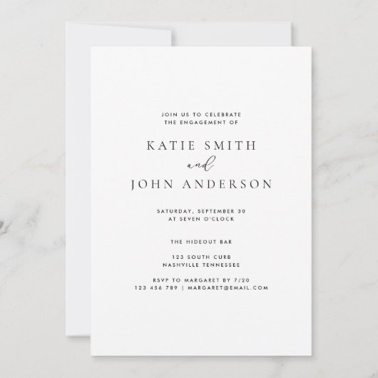 Elegant Script Photo Wedding Engagement Party Kaart (Achterkant)