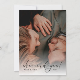 Elegant Script Photo Wedding Engagement Party Kaart