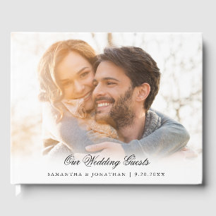 Elegant Script Photo Wedding Gastenboek