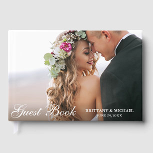 Elegant Script Photo Wedding Gastenboek