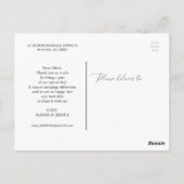 Elegant Script Photo Wedding Hartelijk dank Briefk Briefkaart (Achterkant)