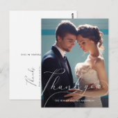 Elegant Script Photo Wedding Hartelijk dank Briefkaart (Voorkant / Achterkant)