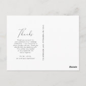 Elegant Script Photo Wedding Hartelijk dank Briefkaart (Achterkant)