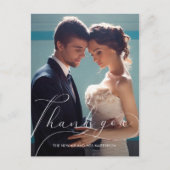 Elegant Script Photo Wedding Hartelijk dank Briefkaart (Voorkant)