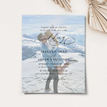 Elegant Script Photo Wedding Invitation<br><div class="desc">Deze elegante Uitnodiging van de Weddenschap kenmerkt een het vegen tekst van de manuscriptkalligrafie die met een klasbare serif & een moderne sans doopvont in zwart,  met een fotobekleding op de voorzijde en een tweede foto op de rug met een klantgericht monogram in kaart wordt gebracht. Overeenkomende objecten beschikbaar.</div>