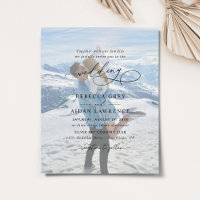 Elegant Script Photo Wedding Invitation
