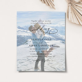 Elegant Script Photo Wedding Invitation