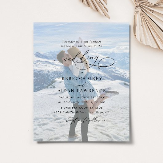 Elegant Script Photo Wedding Invitation