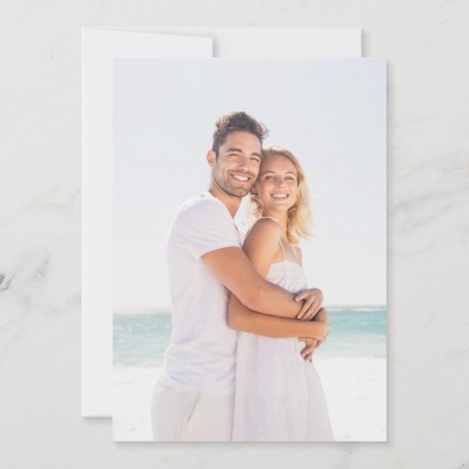 Elegant Script Photo Wedding Invitation Kaart (Achterkant)