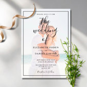 Elegant Script Photo Wedding Invitation Kaart
