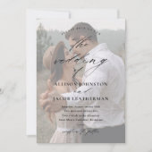 Elegant Script Photo Wedding Kaart (Voorkant)