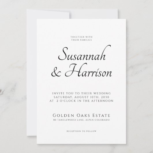 Elegant Script Photo Wedding Kaart (Voorkant)