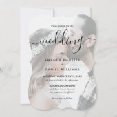 Elegant Script Photo Wedding Kaart (Voorkant)