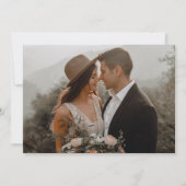 Elegant Script Photo Wedding Kaart (Achterkant)