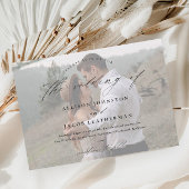 Elegant Script Photo Wedding Kaart