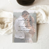 Elegant Script Photo Wedding Kaart