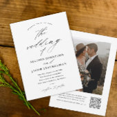 Elegant Script Photo Wedding Kaart