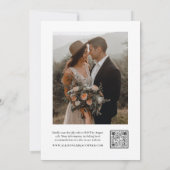 Elegant Script Photo Wedding Kaart (Achterkant)