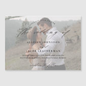 Elegant Script Photo Wedding Magnetische Uitnodiging (Voorkant)