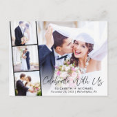 Elegant Script Photo Wedding Reception Uitnodiging Briefkaart (Voorkant)